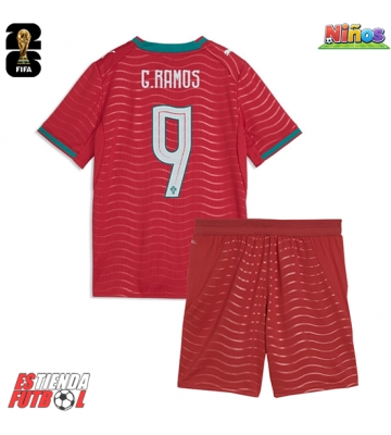 Portugal Goncalo Ramos #9 Primera Equipación Niños Mundial 2026 Manga Corta (+ Pantalones cortos)